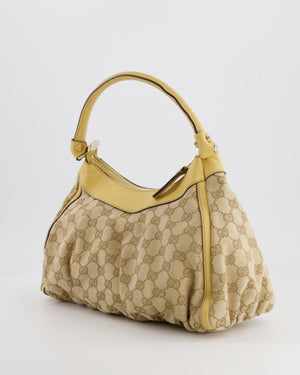 Gucci Beige Vintage GG Logo Canvas Abbey D-Ring Shoulder Bag with Silver Hardware