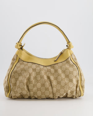 Gucci Beige Vintage GG Logo Canvas Abbey D-Ring Shoulder Bag with Silver Hardware