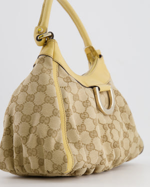 Gucci Beige Vintage GG Logo Canvas Abbey D-Ring Shoulder Bag with Silver Hardware