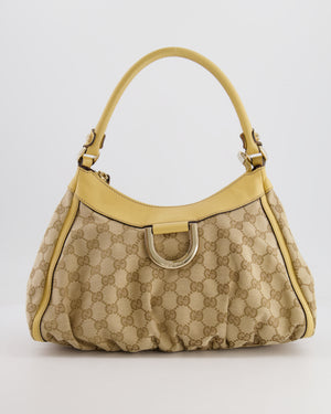 Gucci Beige Vintage GG Logo Canvas Abbey D-Ring Shoulder Bag with Silver Hardware