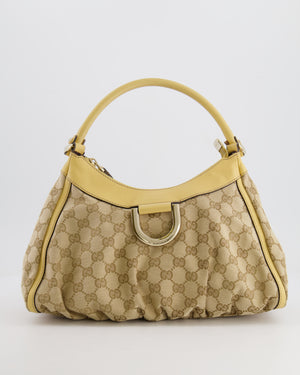 Gucci Beige Vintage GG Logo Canvas Abbey D-Ring Shoulder Bag with Silver Hardware