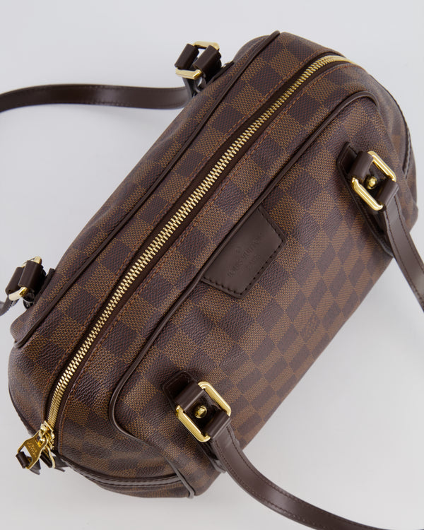 Louis Vuitton Brown Damier Ebene Rivington PM Bag with Gold Hardware