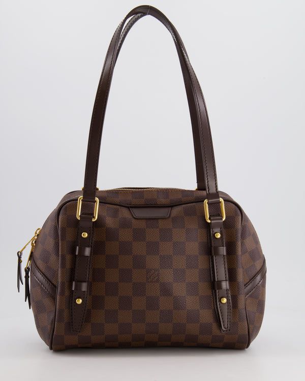 Louis Vuitton Brown Damier Ebene Rivington PM Bag with Gold Hardware