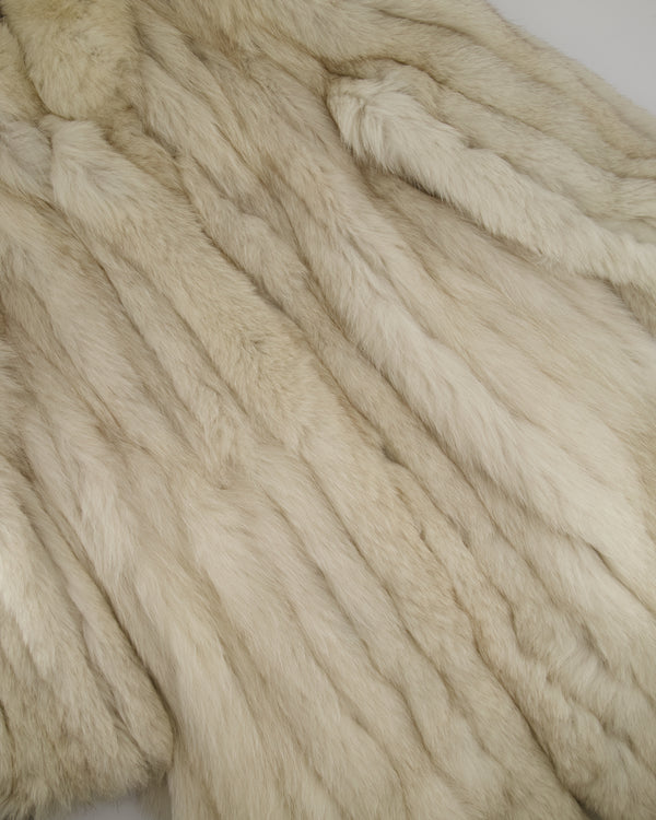 Saga Fox Cream Fox Fur Coat Size L (UK 10-12)