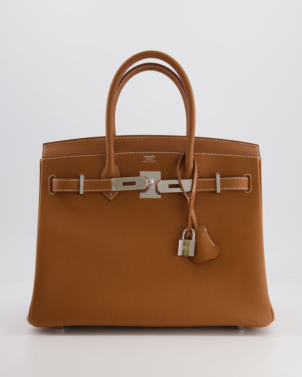 Hermès Birkin Bag 30cm Retourne in Gold Epsom Leather with Palladium Hardware