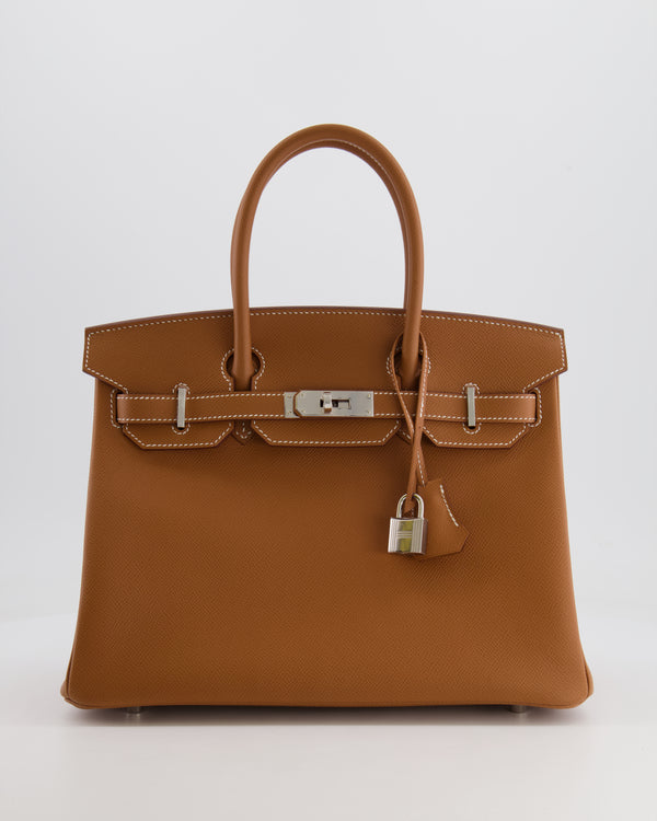 Hermès Birkin Bag 30cm Retourne in Gold Epsom Leather with Palladium Hardware