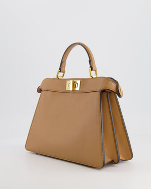 Fendi Beige Small Peekaboo Bicolour Leather Bag with Gold Hardware