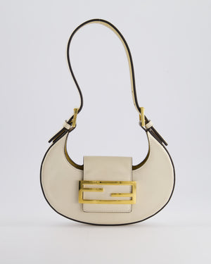 Fendi Cream Leather Mini Cookie Hobo Bag with Gold Hardware