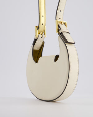 Fendi Cream Leather Mini Cookie Hobo Bag with Gold Hardware