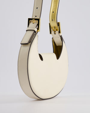 Fendi Cream Leather Mini Cookie Hobo Bag with Gold Hardware