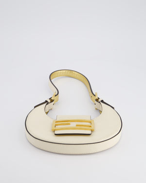 Fendi Cream Leather Mini Cookie Hobo Bag with Gold Hardware