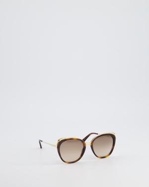 Cartier Panthère de Cartier Tortoiseshell Oval Sunglasses With Gold Metal Panther Detail and Graduated Brown Lenses RRP £750