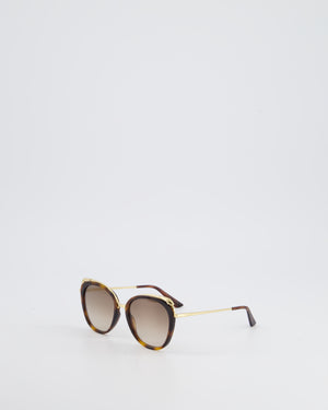 Cartier Panthère de Cartier Tortoiseshell Oval Sunglasses With Gold Metal Panther Detail and Graduated Brown Lenses RRP £750