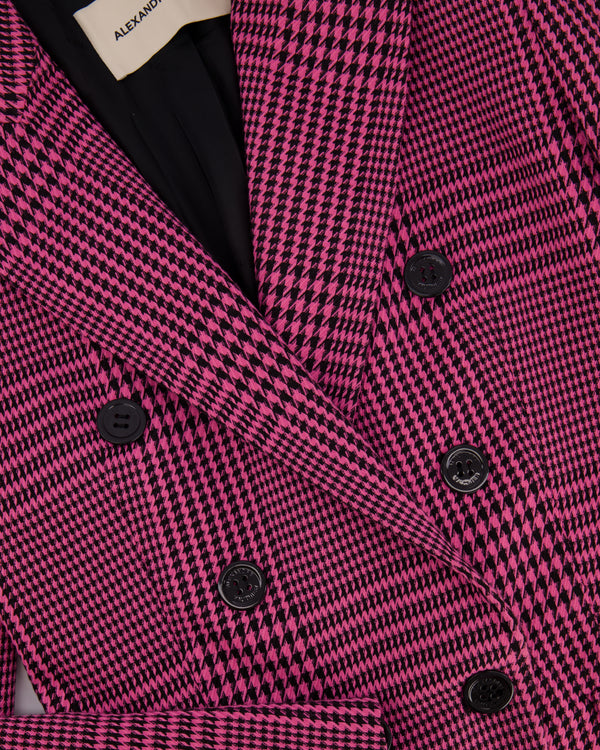 Alexandre Vauthier Pink & Black Checked Blazer Jacket FR 42 (UK 14)