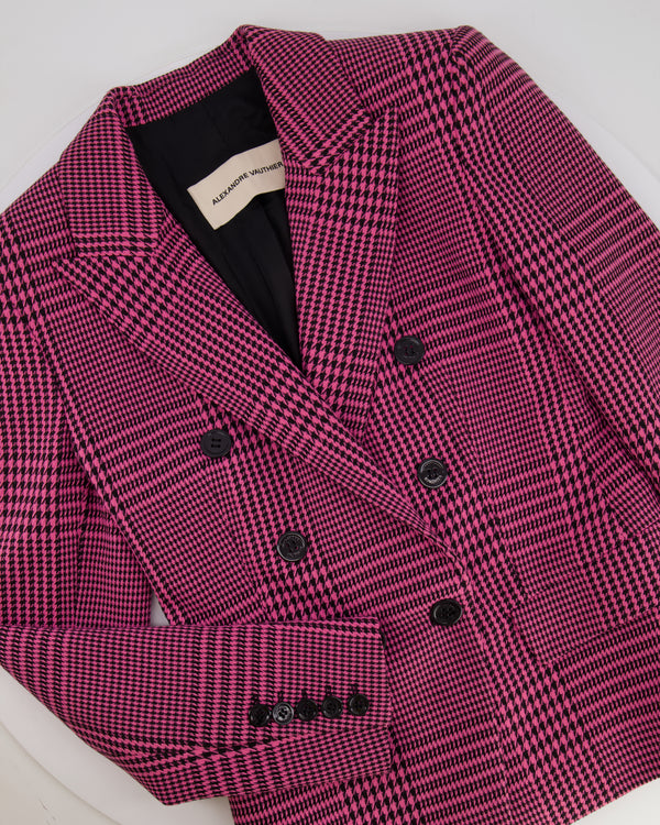 Alexandre Vauthier Pink & Black Checked Blazer Jacket FR 42 (UK 14)