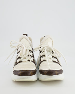 Louis Vuitton White and Brown with Monogram Logo Archlight Trainers EU 37 RRP £1,190