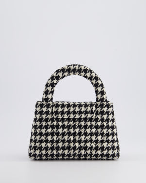 *HOT* Chanel Small Kelly Shopping Bag in Black & White Wool Houndstooth with Brushed Antique Gold Hardware