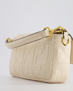 Fendi Cream Lambskin Leather Baguette Bag with Gold Hardware RRP £2,750