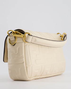 Fendi Cream Lambskin Leather Baguette Bag with Gold Hardware RRP £2,750