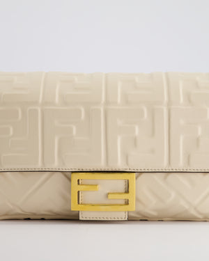 Fendi Cream Lambskin Leather Baguette Bag with Gold Hardware RRP £2,750