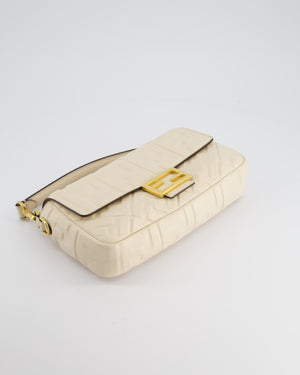 Fendi Cream Lambskin Leather Baguette Bag with Gold Hardware RRP £2,750