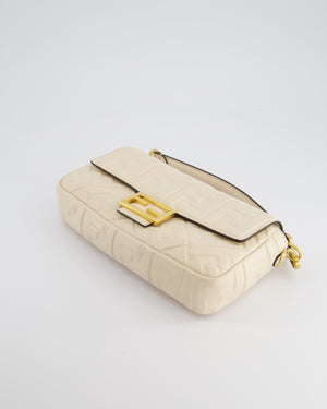 Fendi Cream Lambskin Leather Baguette Bag with Gold Hardware RRP £2,750