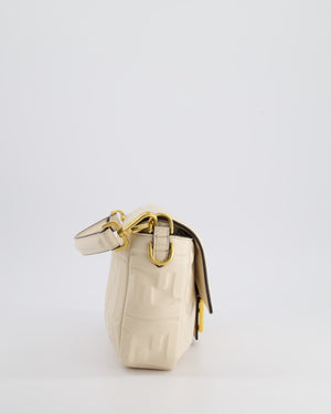 Fendi Cream Lambskin Leather Baguette Bag with Gold Hardware RRP £2,750