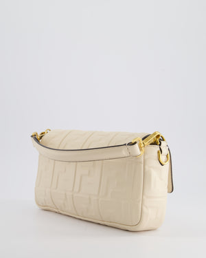 Fendi Cream Lambskin Leather Baguette Bag with Gold Hardware RRP £2,750