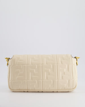 Fendi Cream Lambskin Leather Baguette Bag with Gold Hardware RRP £2,750