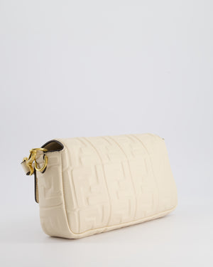 Fendi Cream Lambskin Leather Baguette Bag with Gold Hardware RRP £2,750