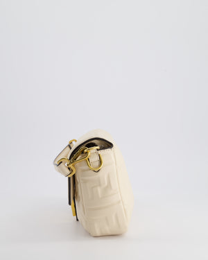 Fendi Cream Lambskin Leather Baguette Bag with Gold Hardware RRP £2,750