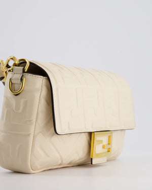 Fendi Cream Lambskin Leather Baguette Bag with Gold Hardware RRP £2,750