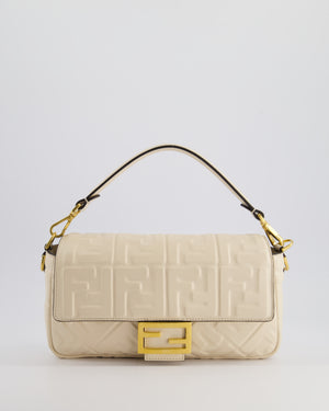 Fendi Cream Lambskin Leather Baguette Bag with Gold Hardware RRP £2,750