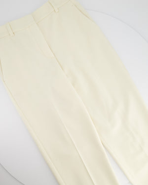 Loro Piana Cream Cashmere Straight Leg Tailored Trousers Size IT 38 (UK 6)