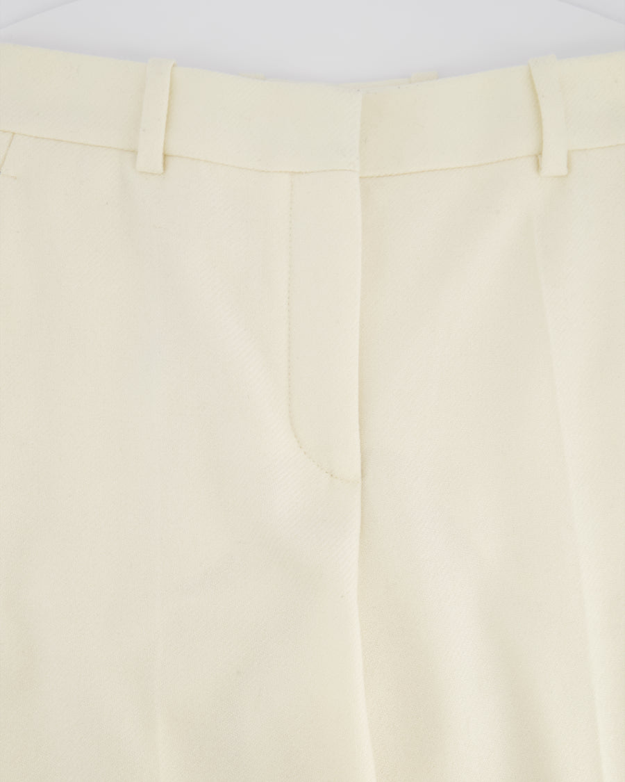 Loro Piana Cream Cashmere Straight Leg Tailored Trousers Size IT 38 (UK 6)