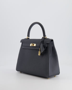 *NEW COLOUR* Hermes Kelly 25cm Retourne Bag in Gris Misty Togo Leather with Permabrass Hardware