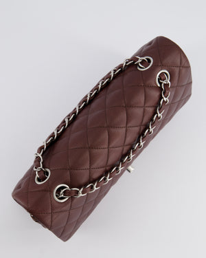 *HOT COLOUR* Chanel Burgundy Medium Double Flap Bag in Caviar Leather with Silver Hardware