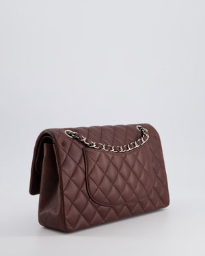 *HOT COLOUR* Chanel Burgundy Medium Double Flap Bag in Caviar Leather with Silver Hardware