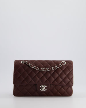 *HOT COLOUR* Chanel Burgundy Medium Double Flap Bag in Caviar Leather with Silver Hardware