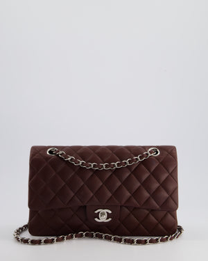 *HOT COLOUR* Chanel Burgundy Medium Double Flap Bag in Caviar Leather with Silver Hardware