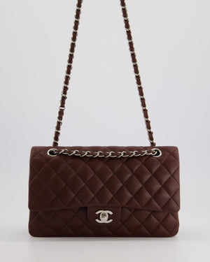 *HOT COLOUR* Chanel Burgundy Medium Double Flap Bag in Caviar Leather with Silver Hardware