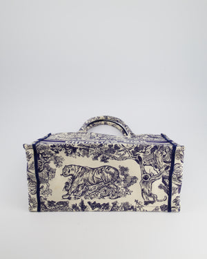 Christian Dior Medium Book Tote in Blue & Ecru Toile De Jouy Sauvage Embroidery RRP £2500