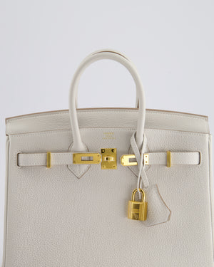 *RARE* Hermès Birkin Retourne 25cm Bag in Gris Pale Togo Leather with Gold Hardware