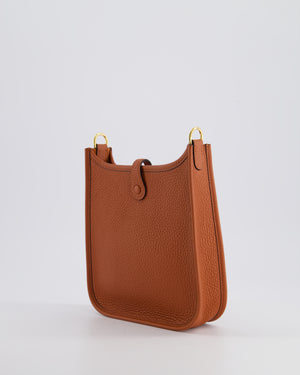 *HOT COLOUR* Hermès Mini Evelyne Bag in Cuivre Clemence Leather with Gold Hardware