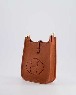 *HOT COLOUR* Hermès Mini Evelyne Bag in Cuivre Clemence Leather with Gold Hardware