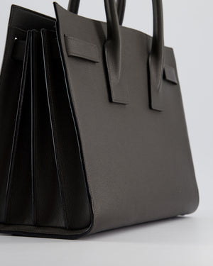 Saint Laurent Elephant Grey Small Sac de Jour Tote Bag in Grained Calfskin Leather with Black Hardware RRP £2,475