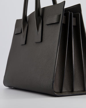 Saint Laurent Elephant Grey Small Sac de Jour Tote Bag in Grained Calfskin Leather with Black Hardware RRP £2,475