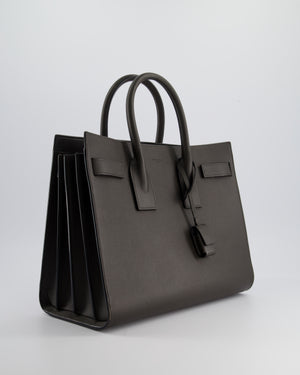 Saint Laurent Elephant Grey Small Sac de Jour Tote Bag in Grained Calfskin Leather with Black Hardware RRP £2,475