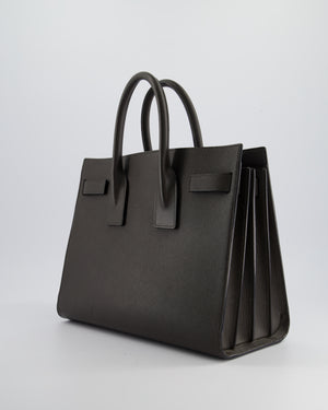 Saint Laurent Elephant Grey Small Sac de Jour Tote Bag in Grained Calfskin Leather with Black Hardware RRP £2,475