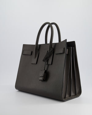 Saint Laurent Elephant Grey Small Sac de Jour Tote Bag in Grained Calfskin Leather with Black Hardware RRP £2,475